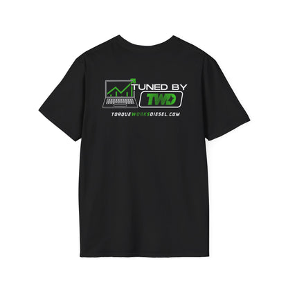 Tuned By TWD T-Shirt | Torque Works Diesel logo